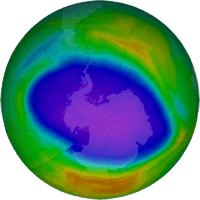 Visualization of the ozone hole over the South Pole