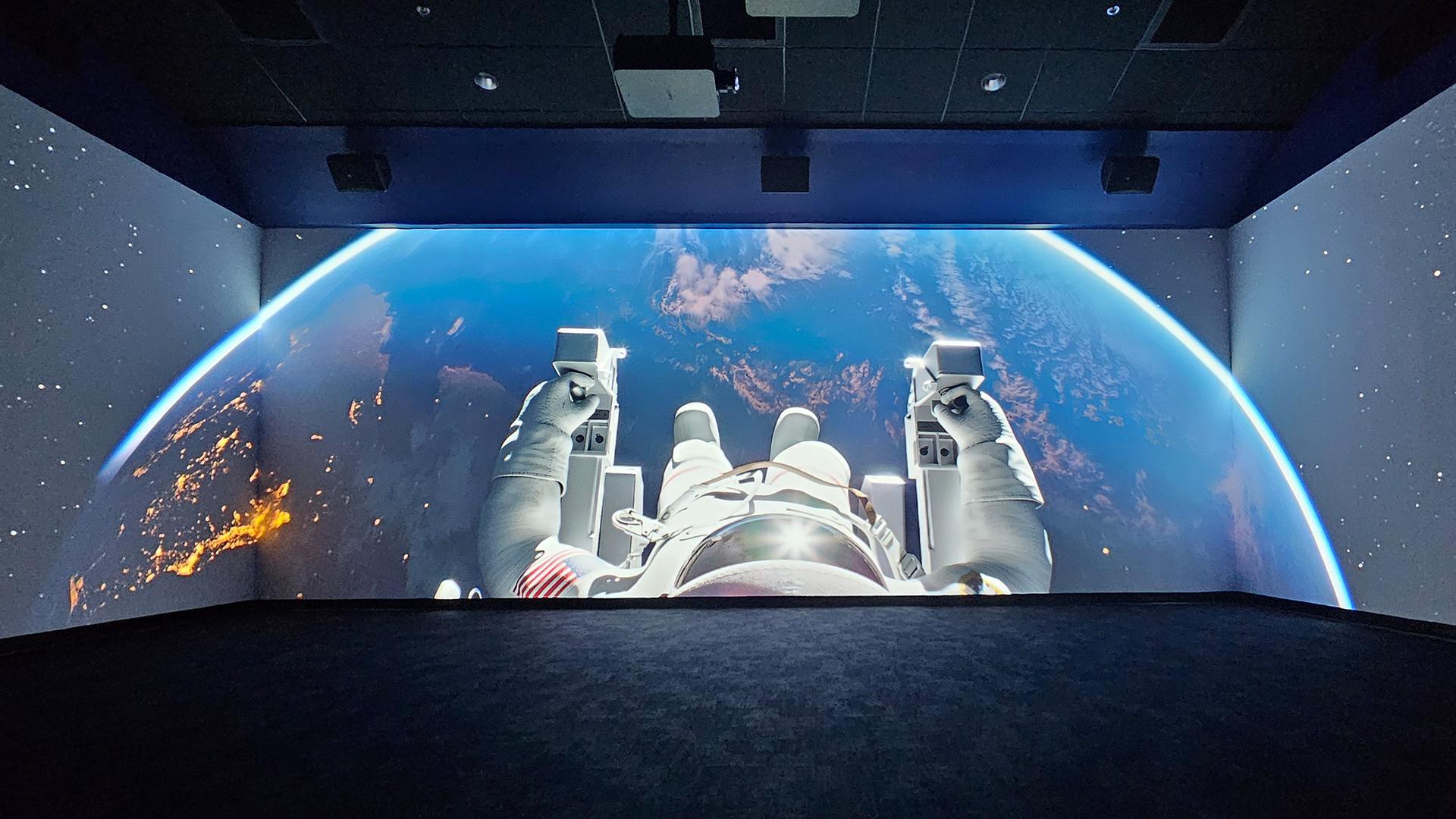 Immersive experience area at the Earth Information Center at Kennedy Space Center.